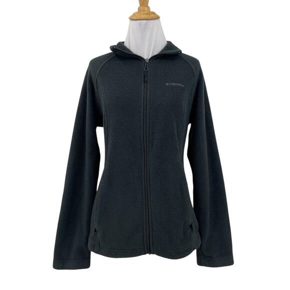 Columbia Jacket Womens M Medium Washed Black Benton Springs Full Zip Fleece - Picture 1 of 13